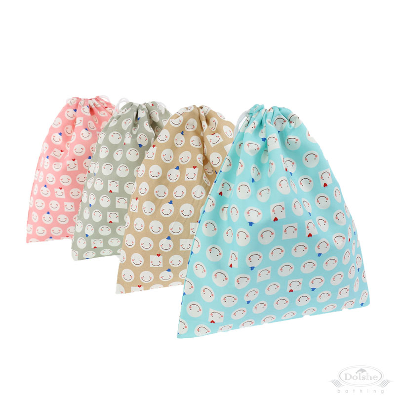 Smiley Print Drawstring Bag No. S747