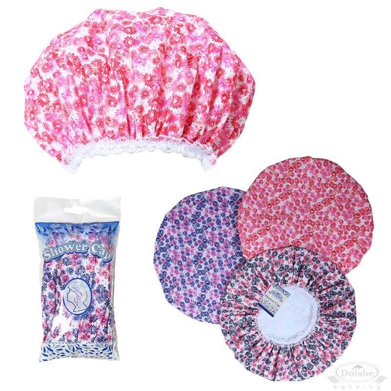 Bright Floral  Shower Cap in Polybag No. S750-HC