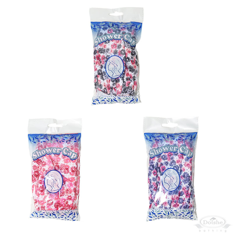 Bright Floral  Shower Cap in Polybag No. S750-HC