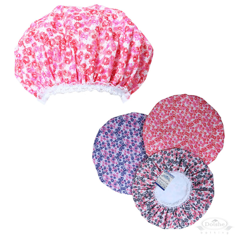 Bright Floral Print Shower Cap No. S750