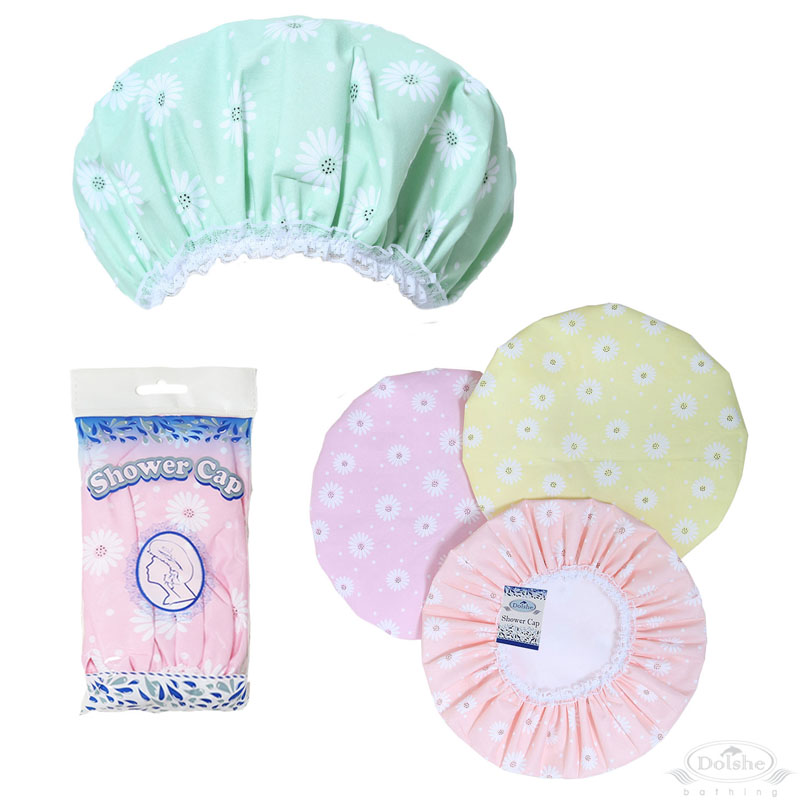 Daisy Print Shower Cap in Polybag No. S752-HC