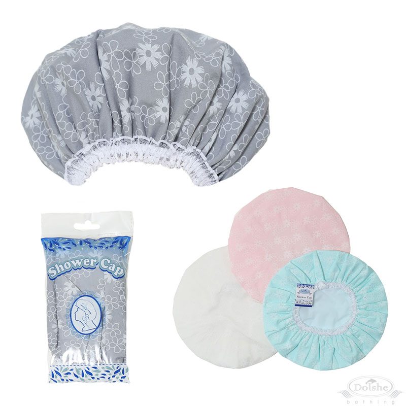 Floral Print Shower  Cap in Polybag No. S754-HC