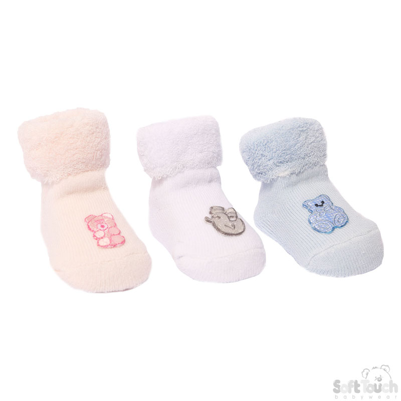 Plain Terry Socks W/Emb Patch No.S76