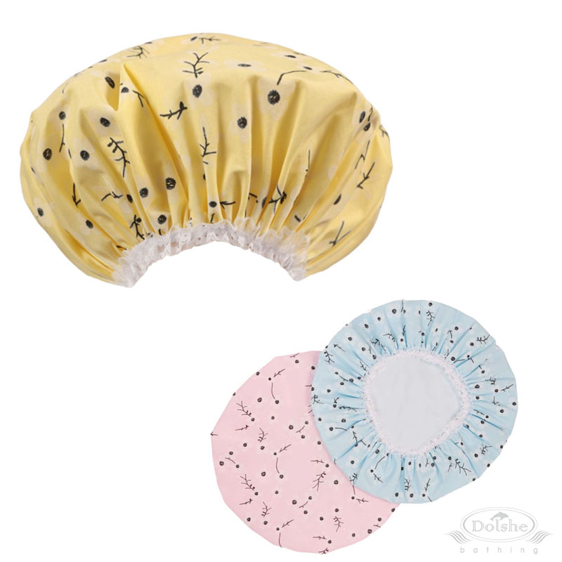 Large Floral Print Shower Cap No. S762