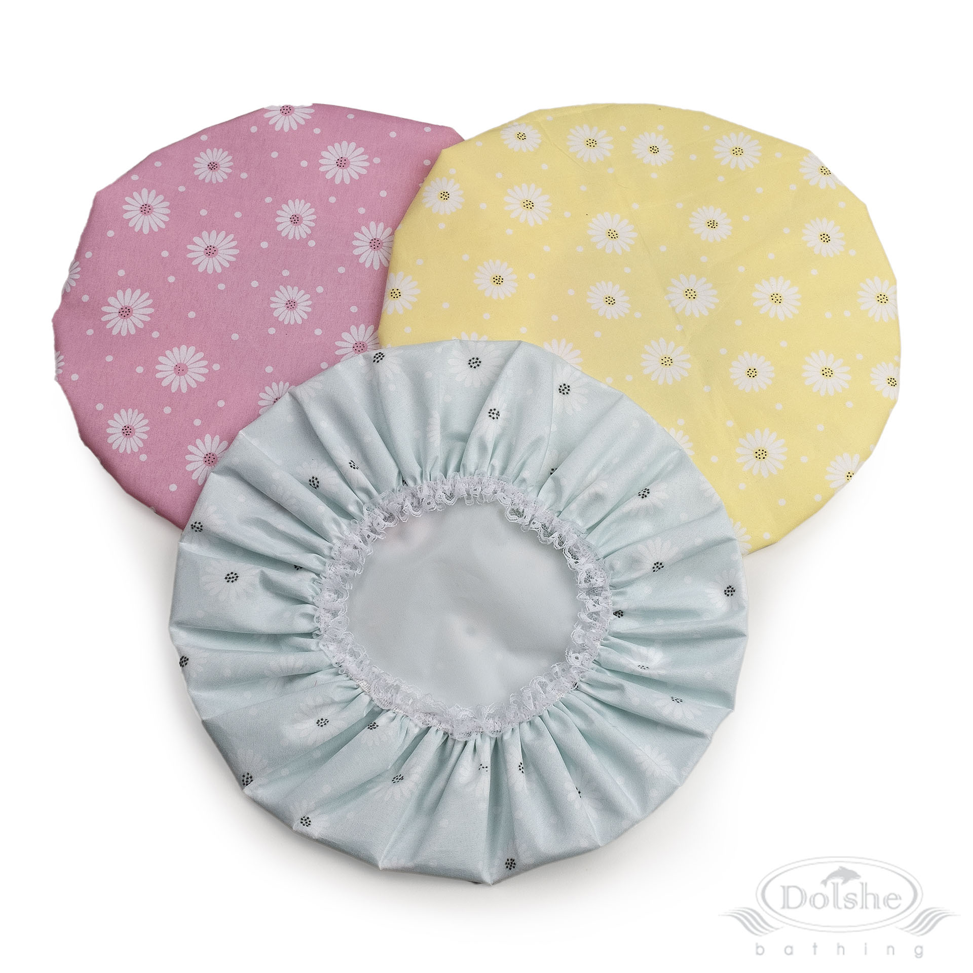 Daisy Print Shower Cap in Headercard : S766-HC