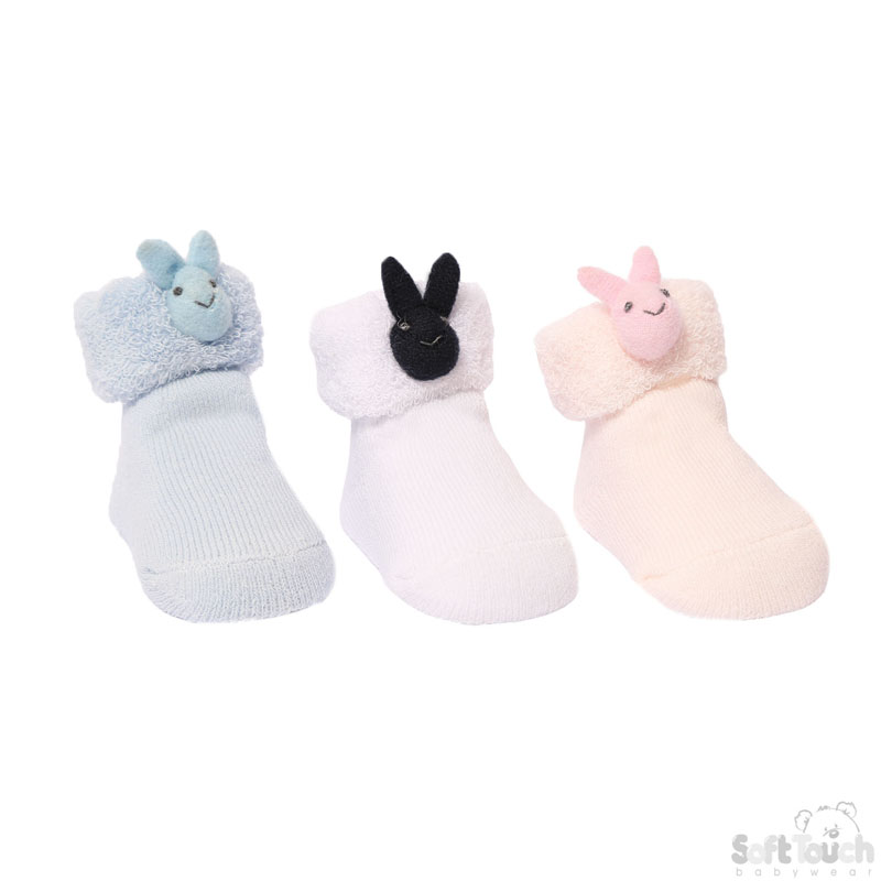 Plain Terry Socks W/ 'Rabbit' Emb Toy No.S78