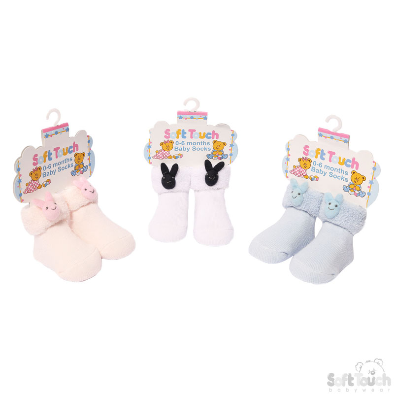 Plain Terry Socks W/ 'Rabbit' Emb Toy No.S78