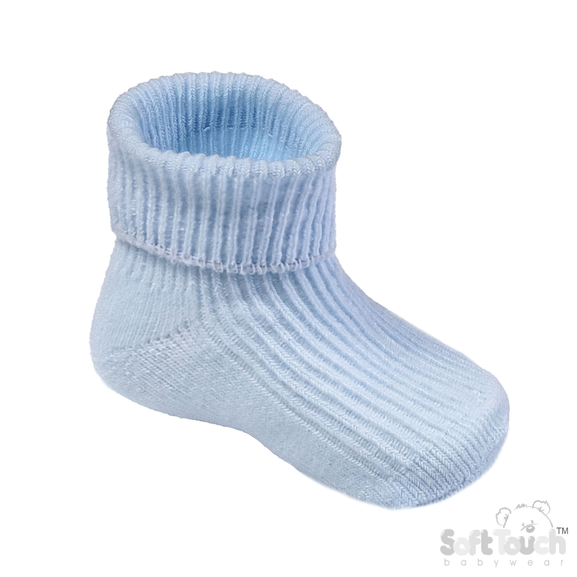Blue 0-3m Plain TOT Socks No.S901-B-BP