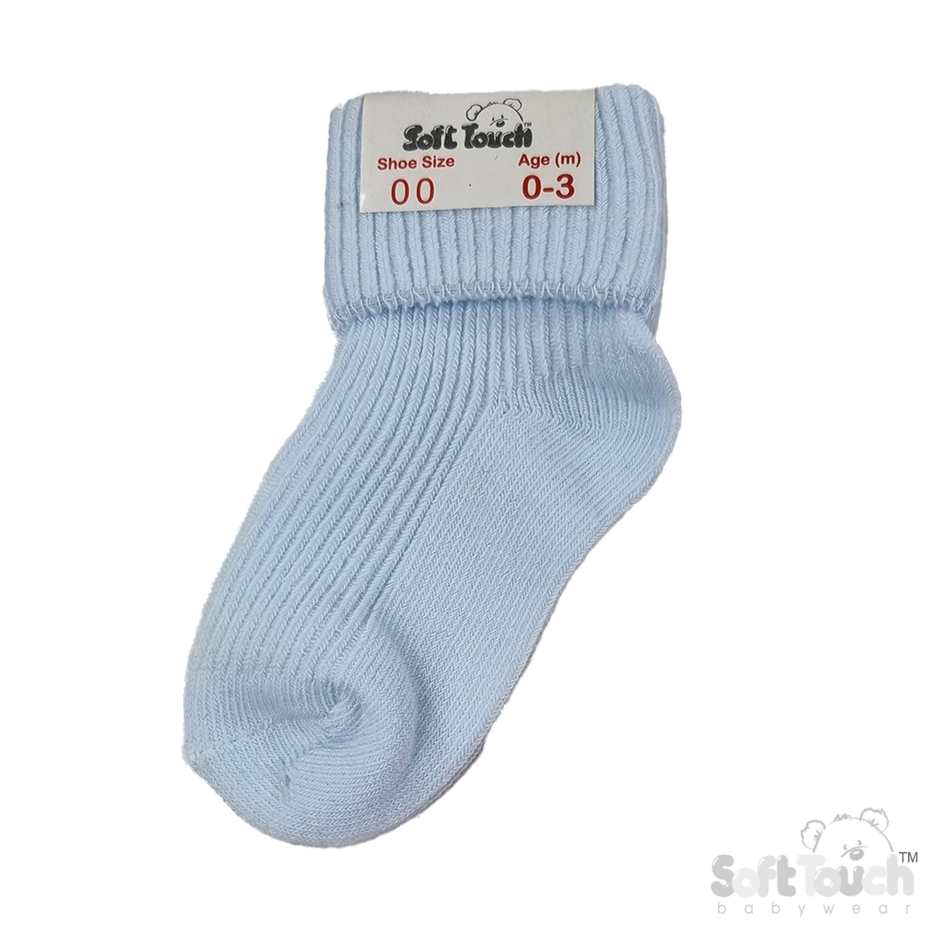 Blue 0-3m Plain TOT Socks No.S901-B-BP