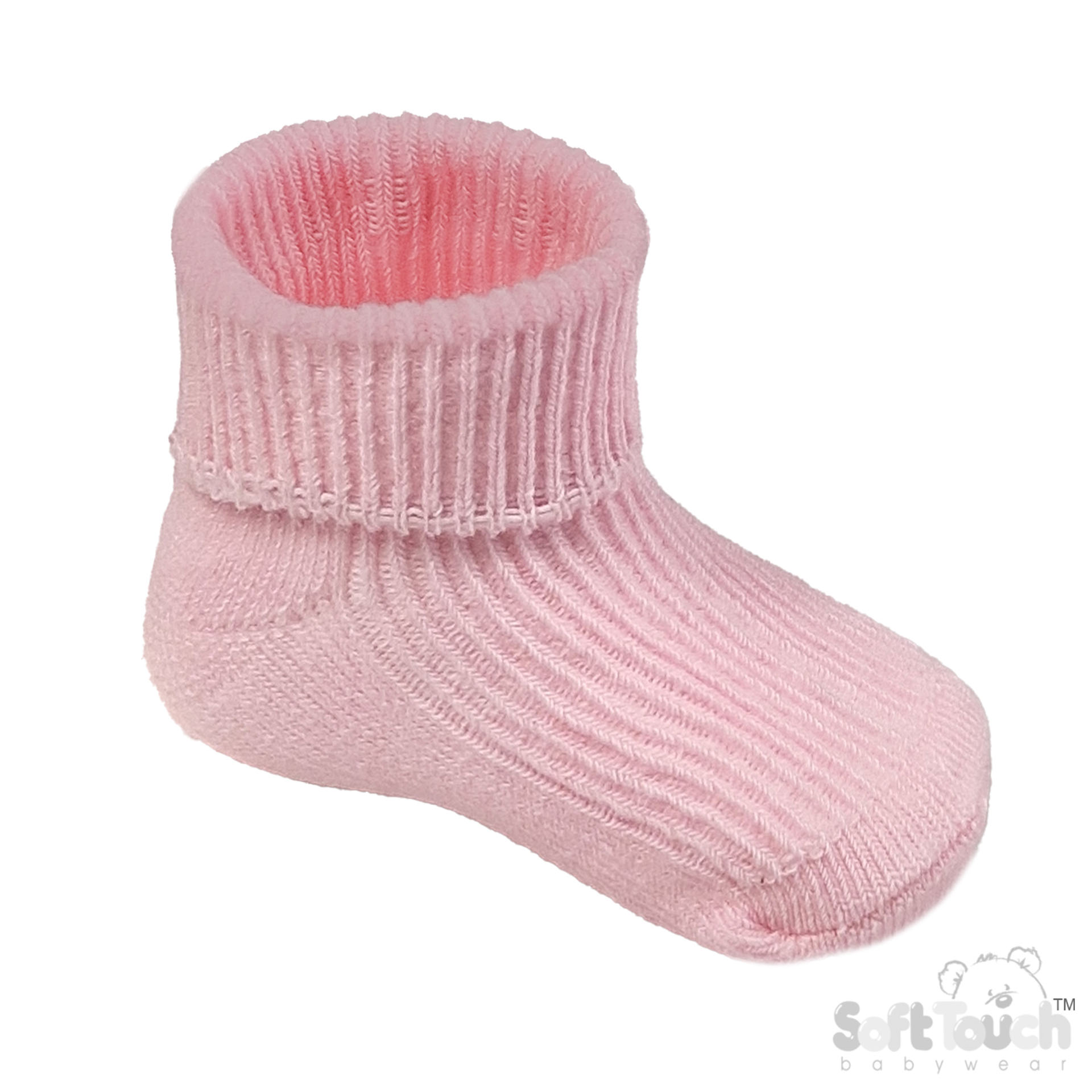 Pink 0-3m Plain TOT Socks No.S901-P-BP