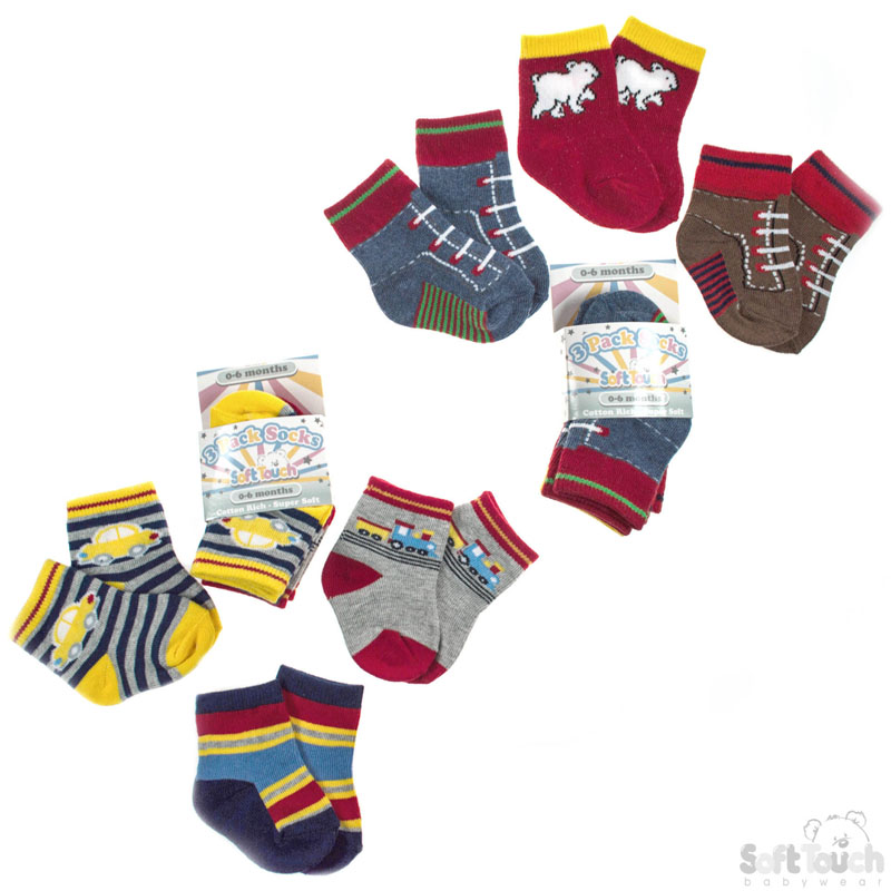 Boys 3 Pack Socks: S94