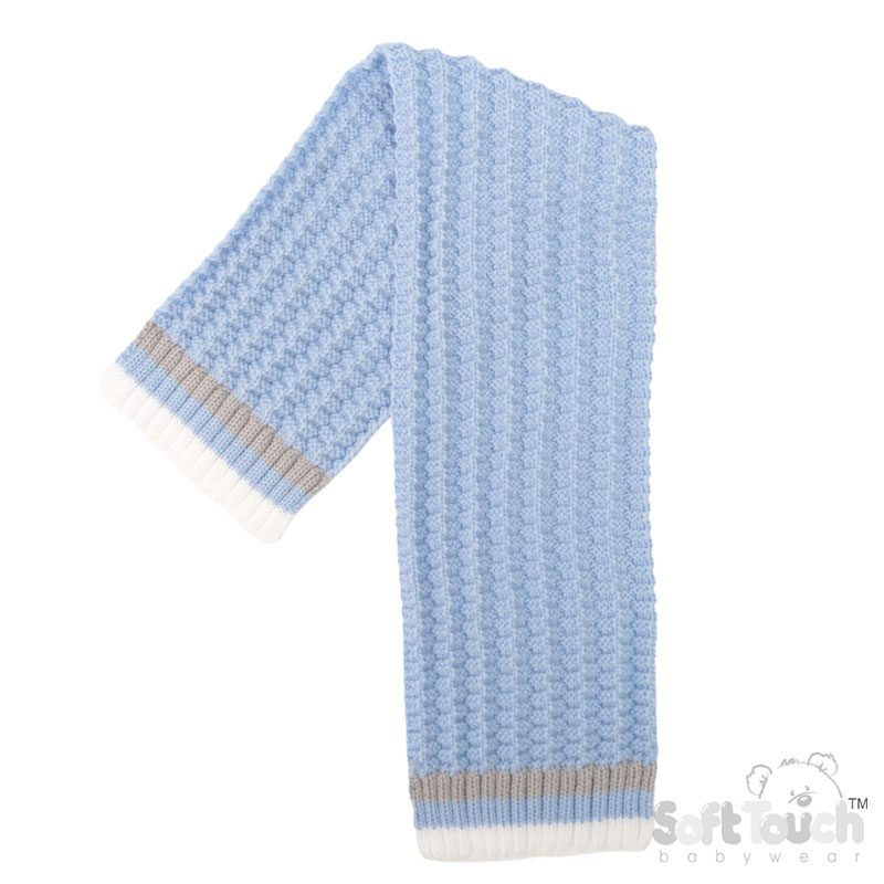 Blue Ribbed Scarf : No. SC648-B-BP