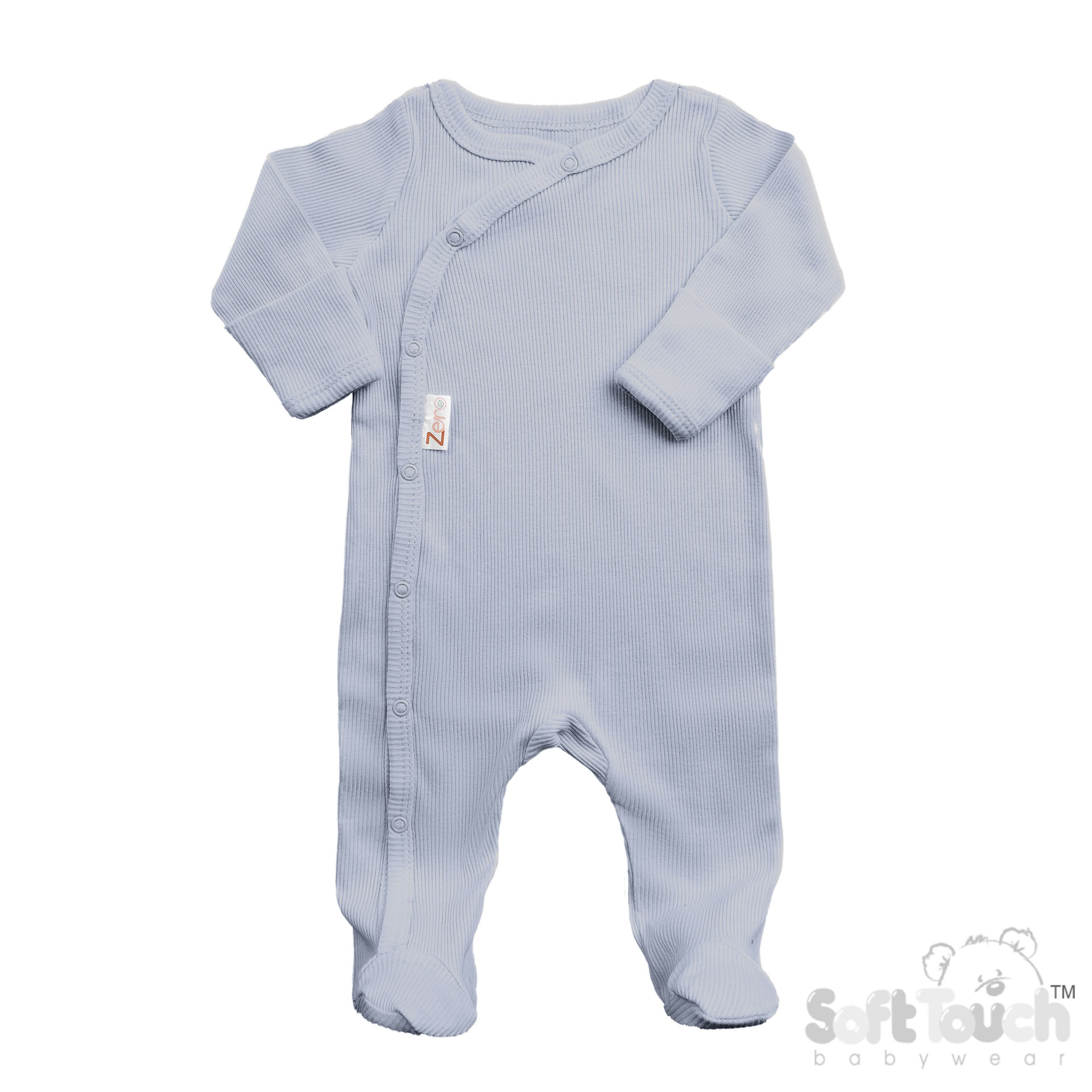 Dusty Blue Ribbed Sleepsuit No. SS4500-DB