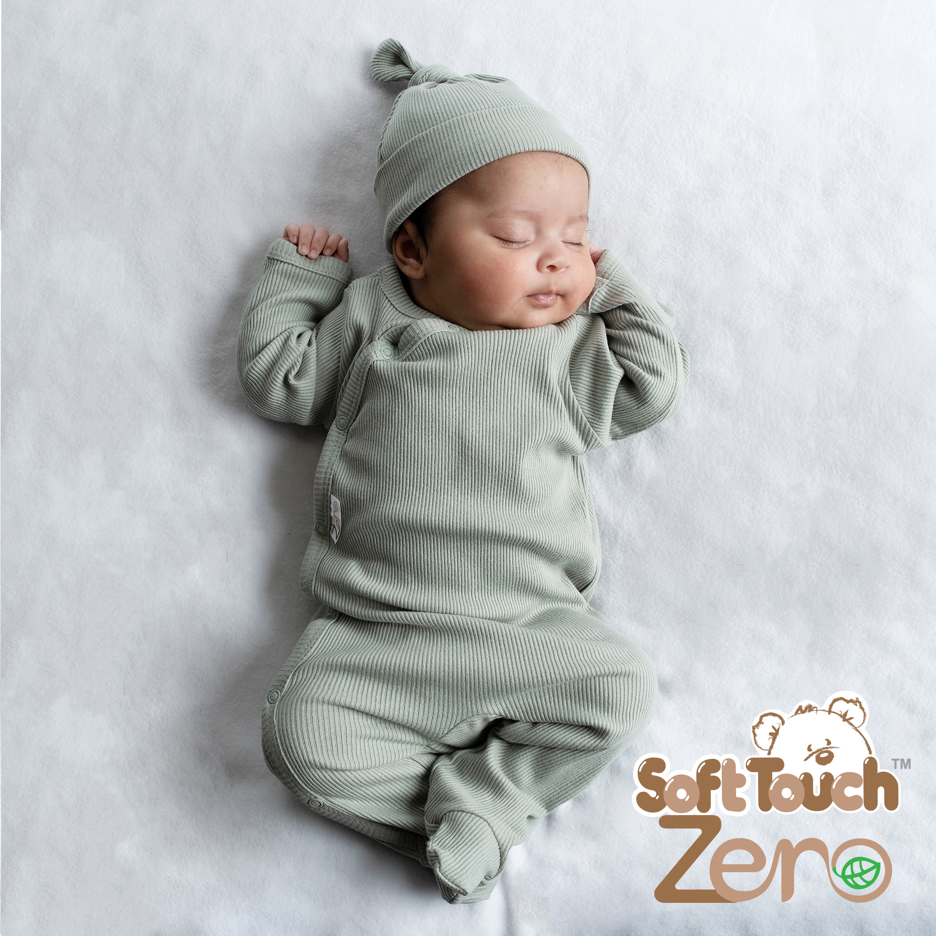Sage Green Ribbed Sleepsuit No. SS4500-SG