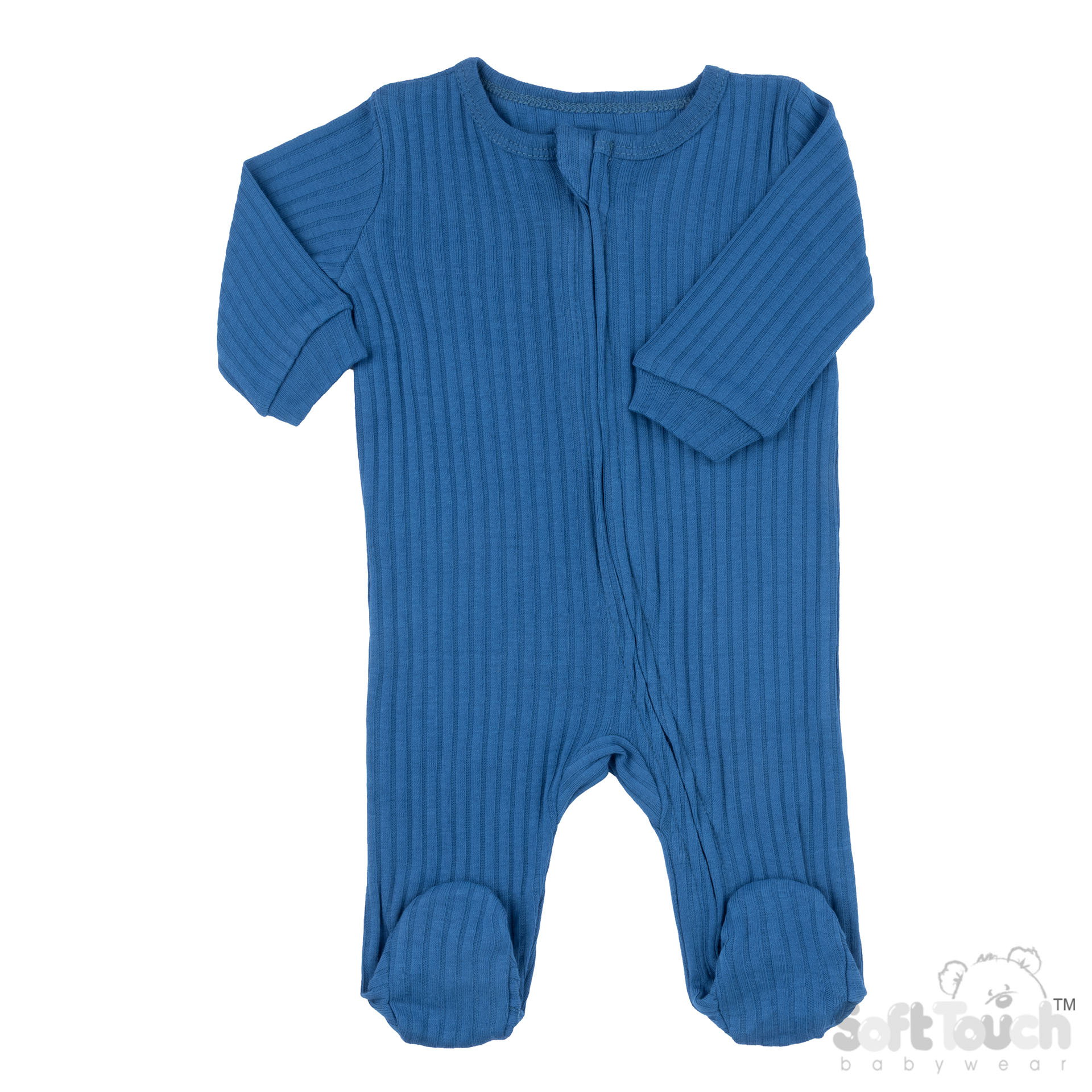 Azure Ribbed Sleepsuit No. SS4600-AZ-0-3m
