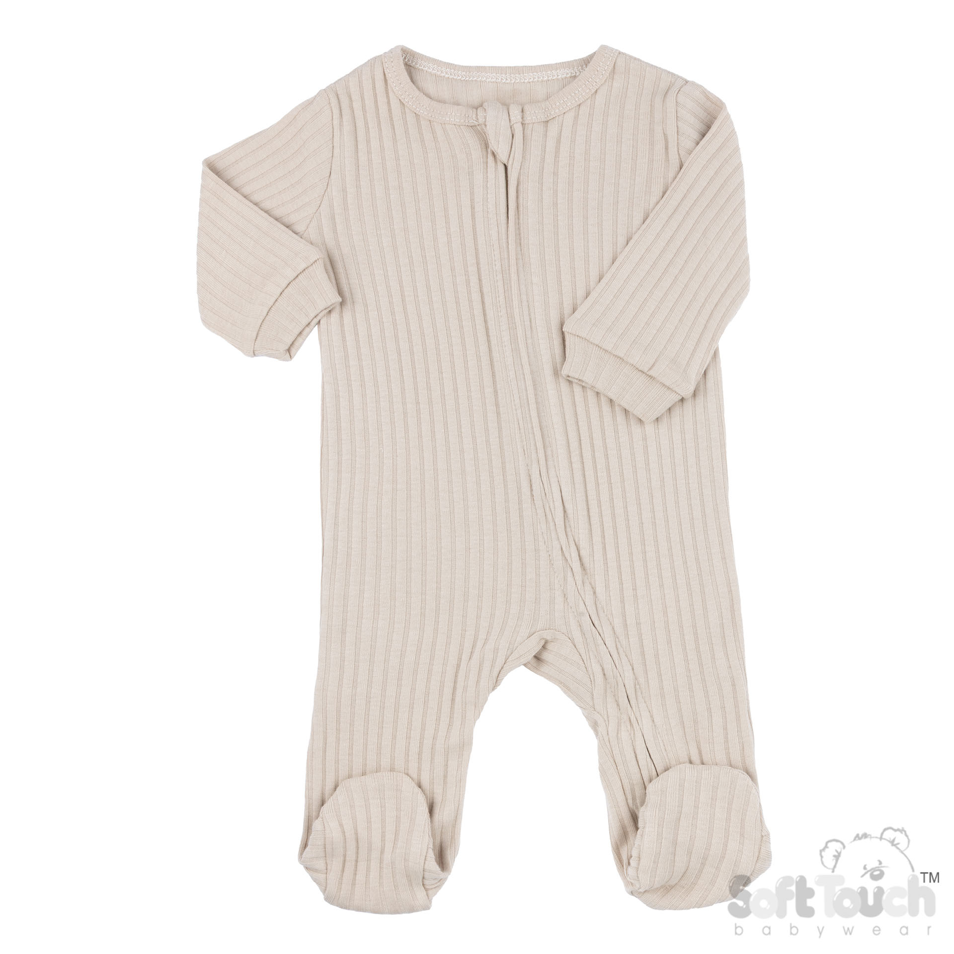 Biscuit Ribbed Sleepsuit No. SS4600-BI-0-3m
