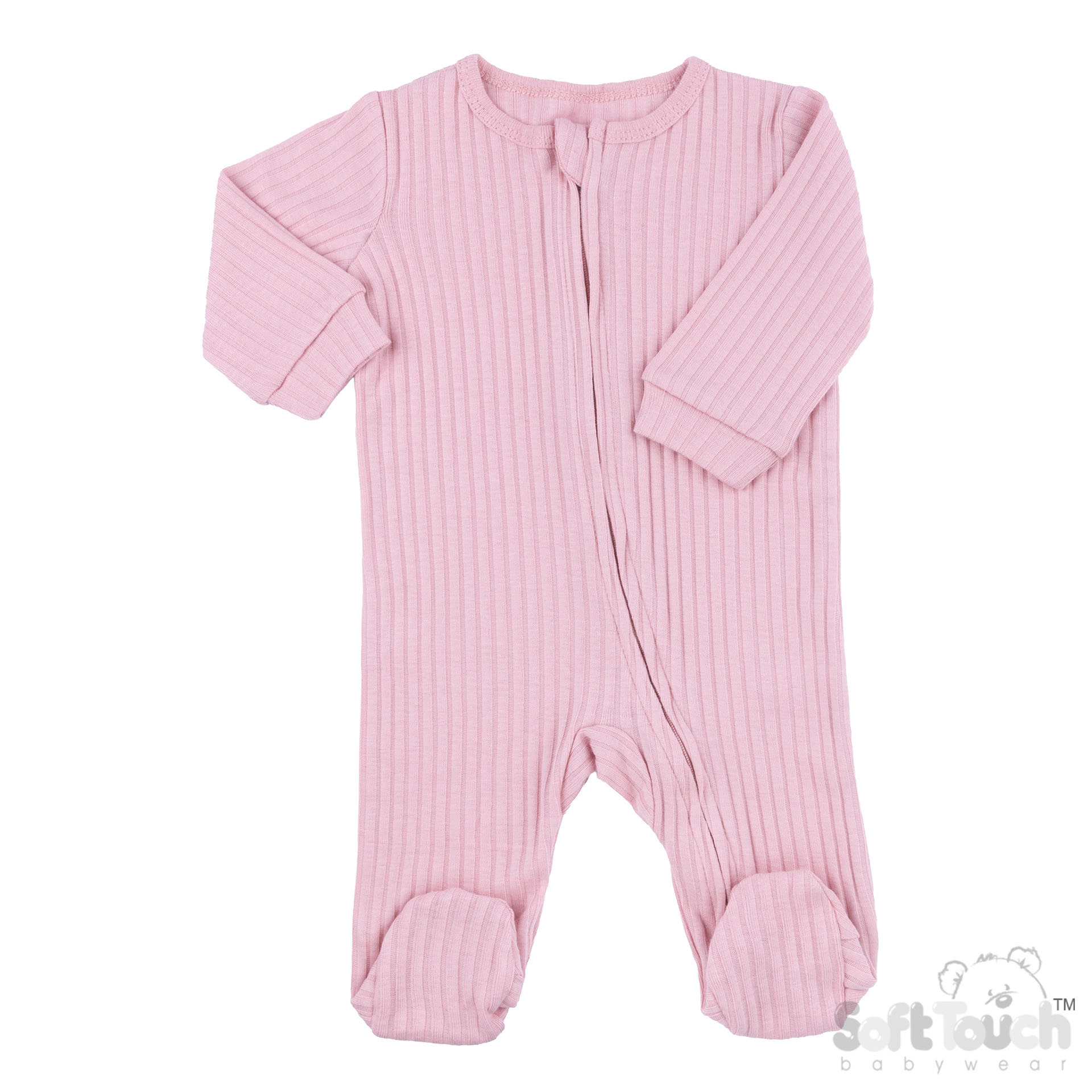 Dusty Pink Ribbed Sleepsuit No. SS4600-DP-0-3m