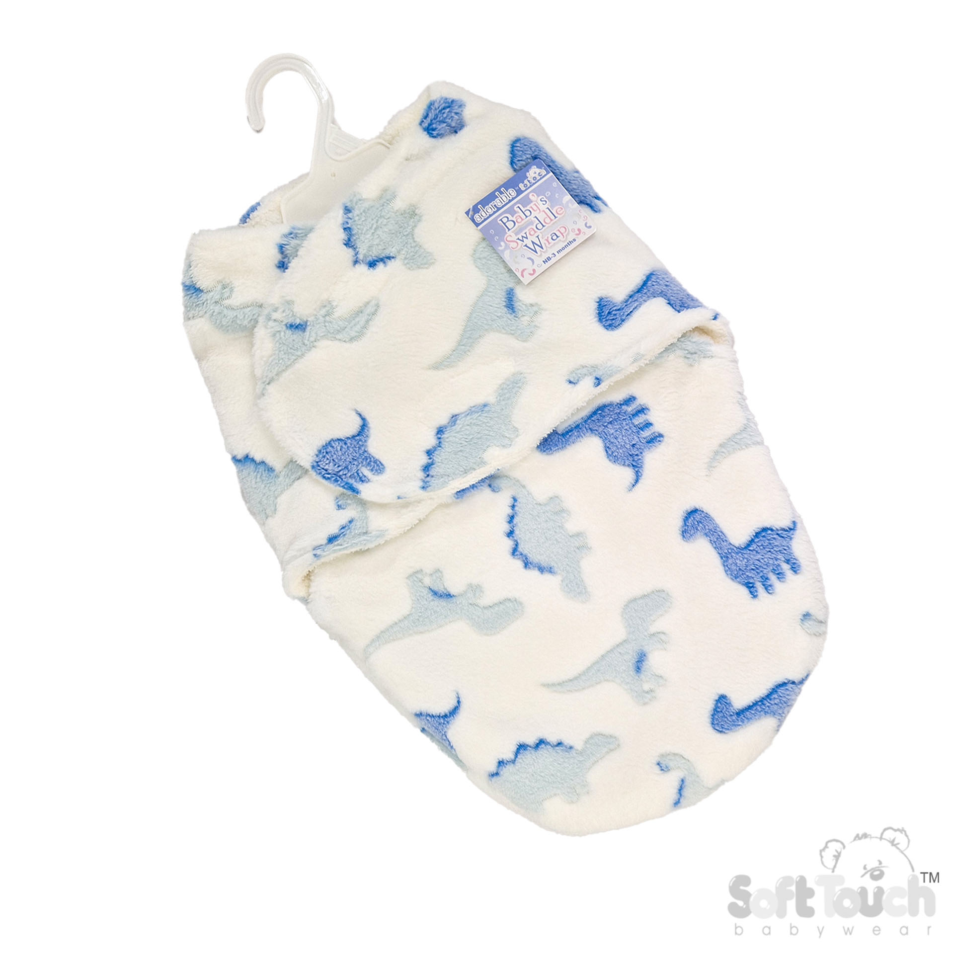 White Dinosaur Swaddle Wrap : SW112-W