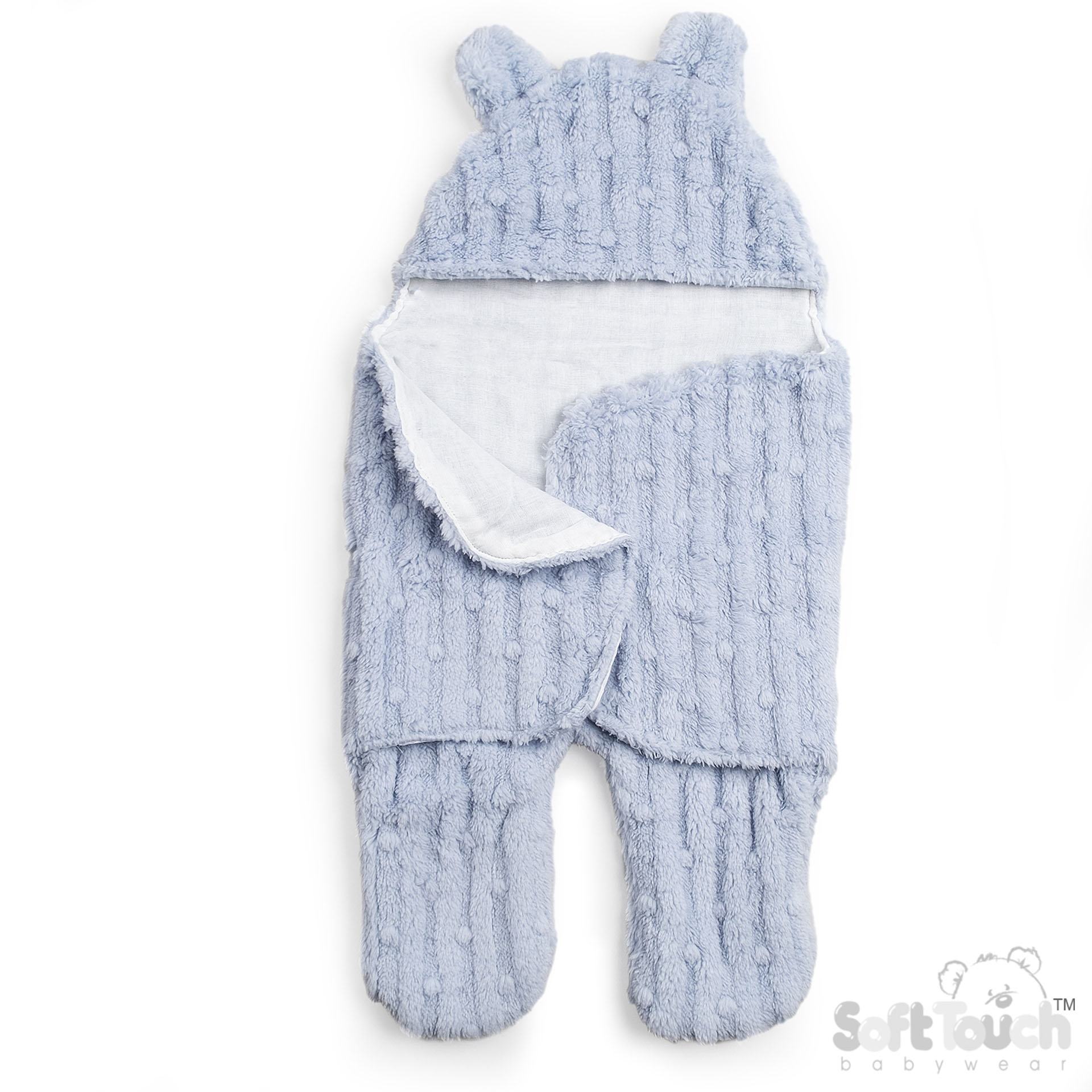 Dusty Blue Bubble Sherpa Swaddle Wrap : SW118-DB
