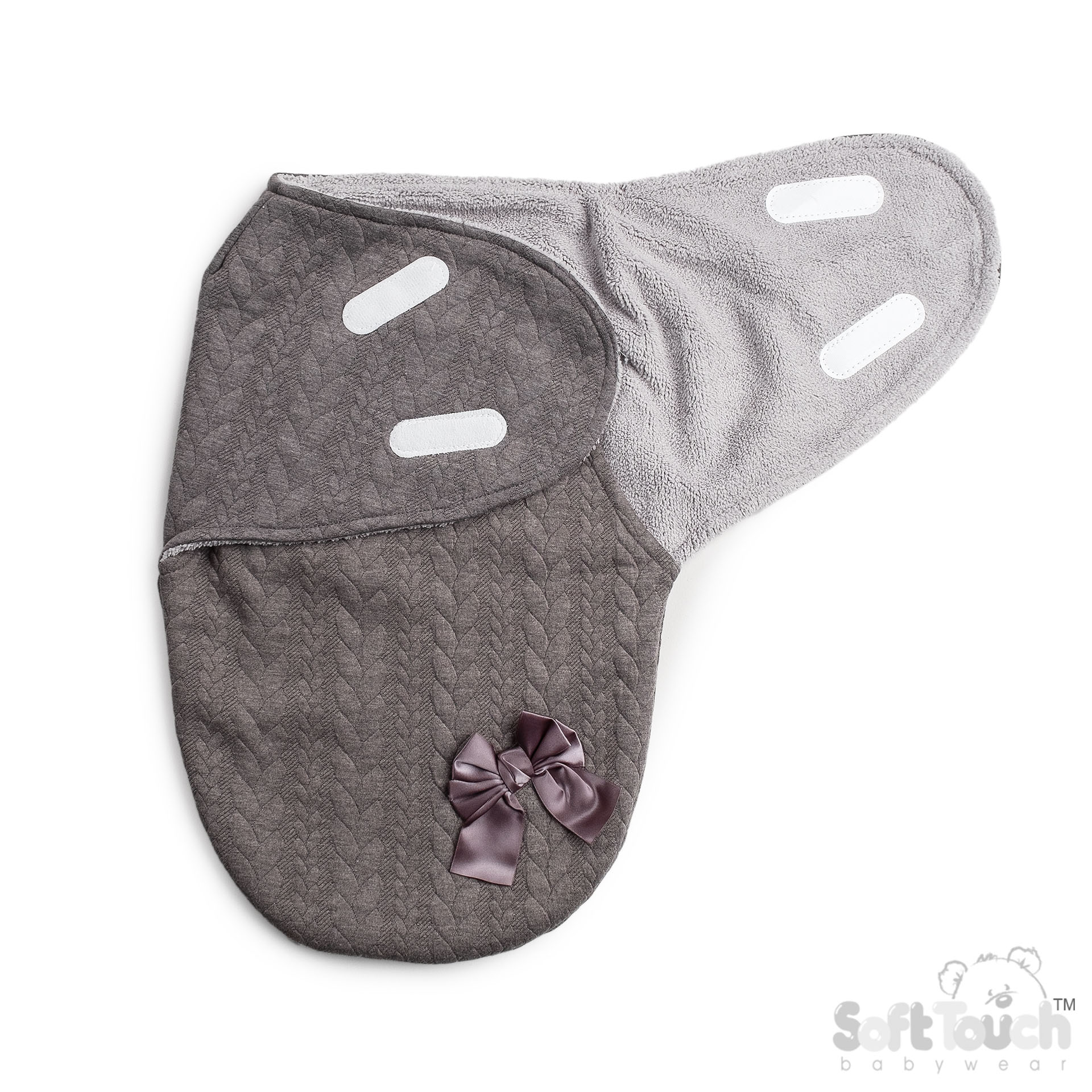 Charcoal Grey Cable Swaddle Wrap : SW120-CG