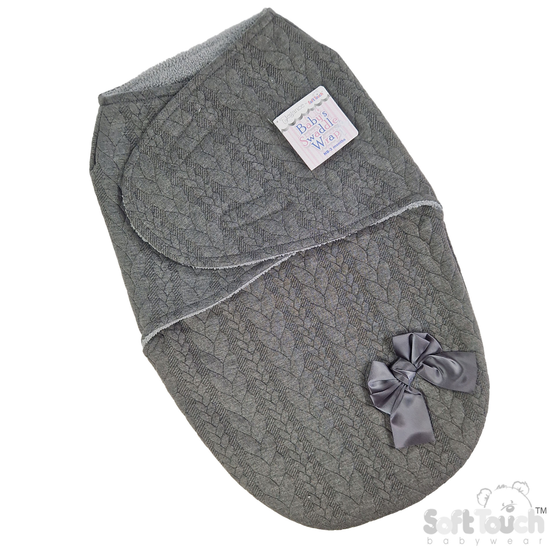 Charcoal Grey Cable Swaddle Wrap : SW120-CG