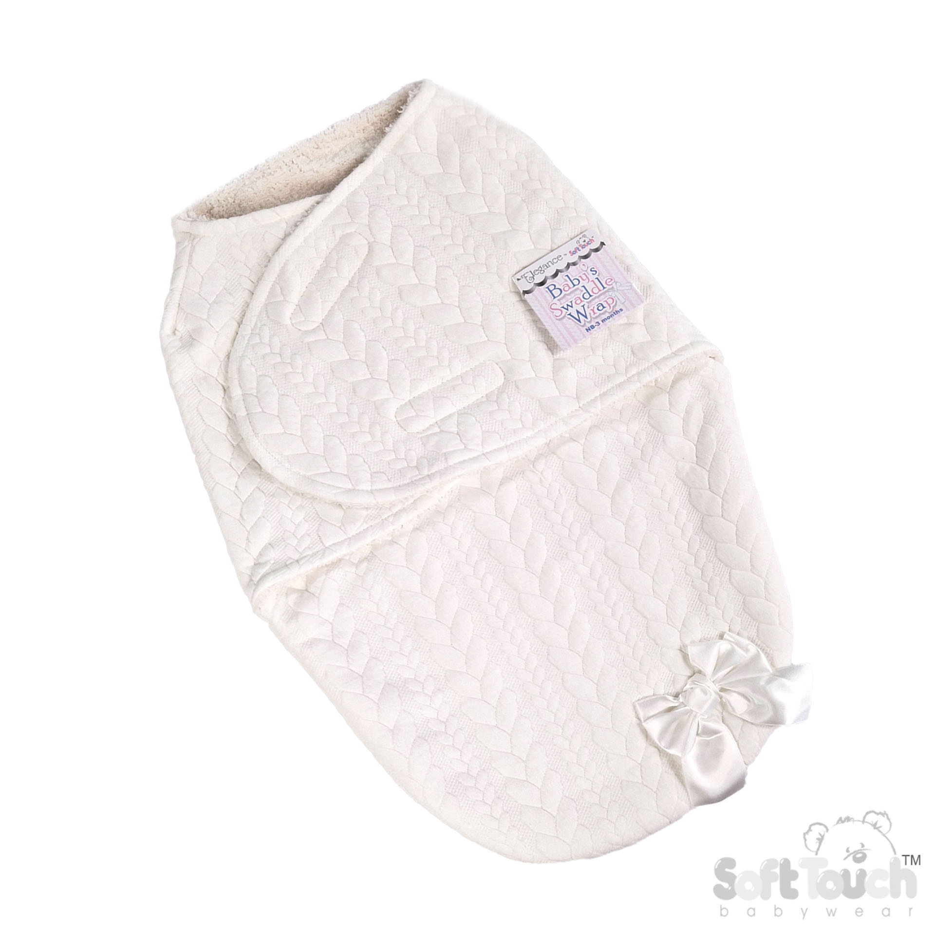 White Cable Swaddle Wrap : SW120-W
