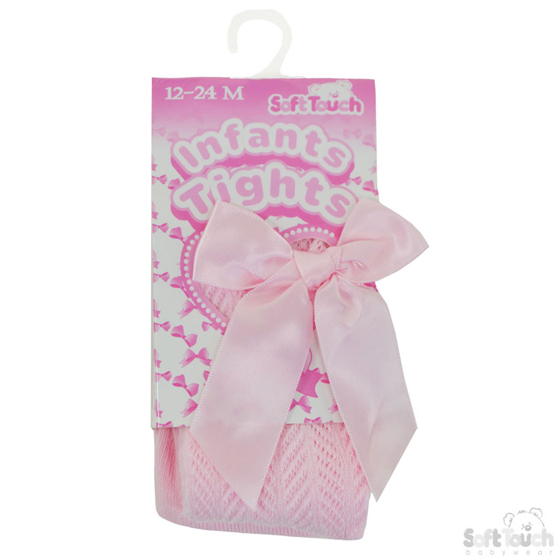 Pink Cheveron Tights W/Long Bow No.T120-P-12-24