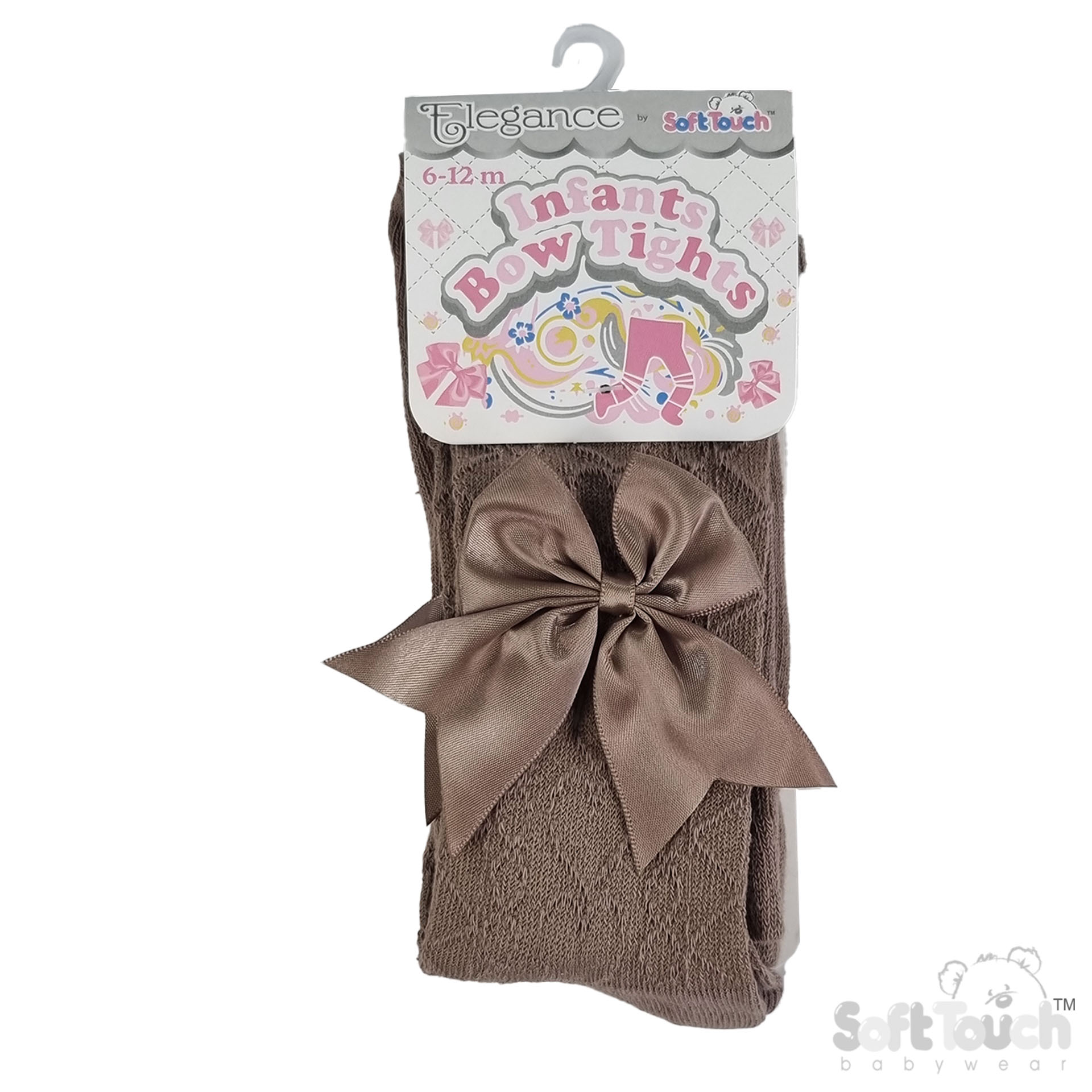 Coffee 'Elegance' Heart Tights w/Large Bow : T122-COF
