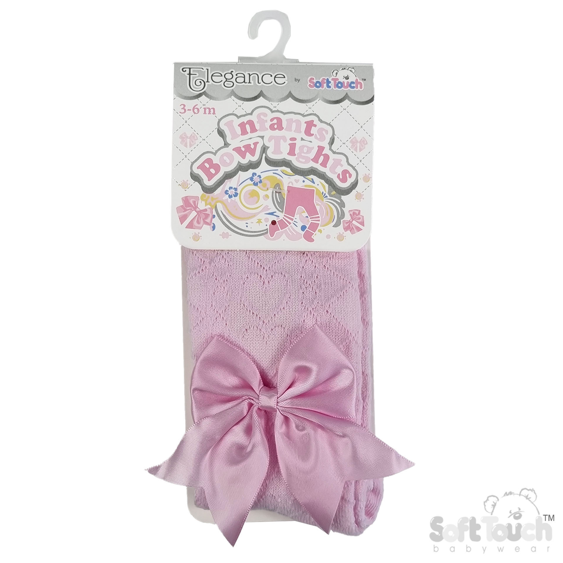 Pink Heart Tights W/Large Bow No. T122-P