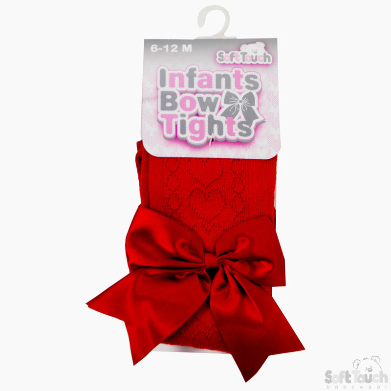 Red Heart Tights W/ Large Bow: No. T122-R-6-12