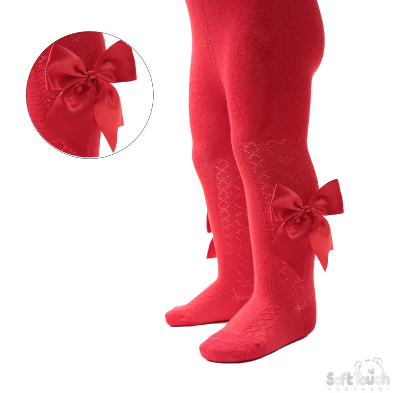 Red Heart Tights W/Large Bow No. T122-R-NB-3