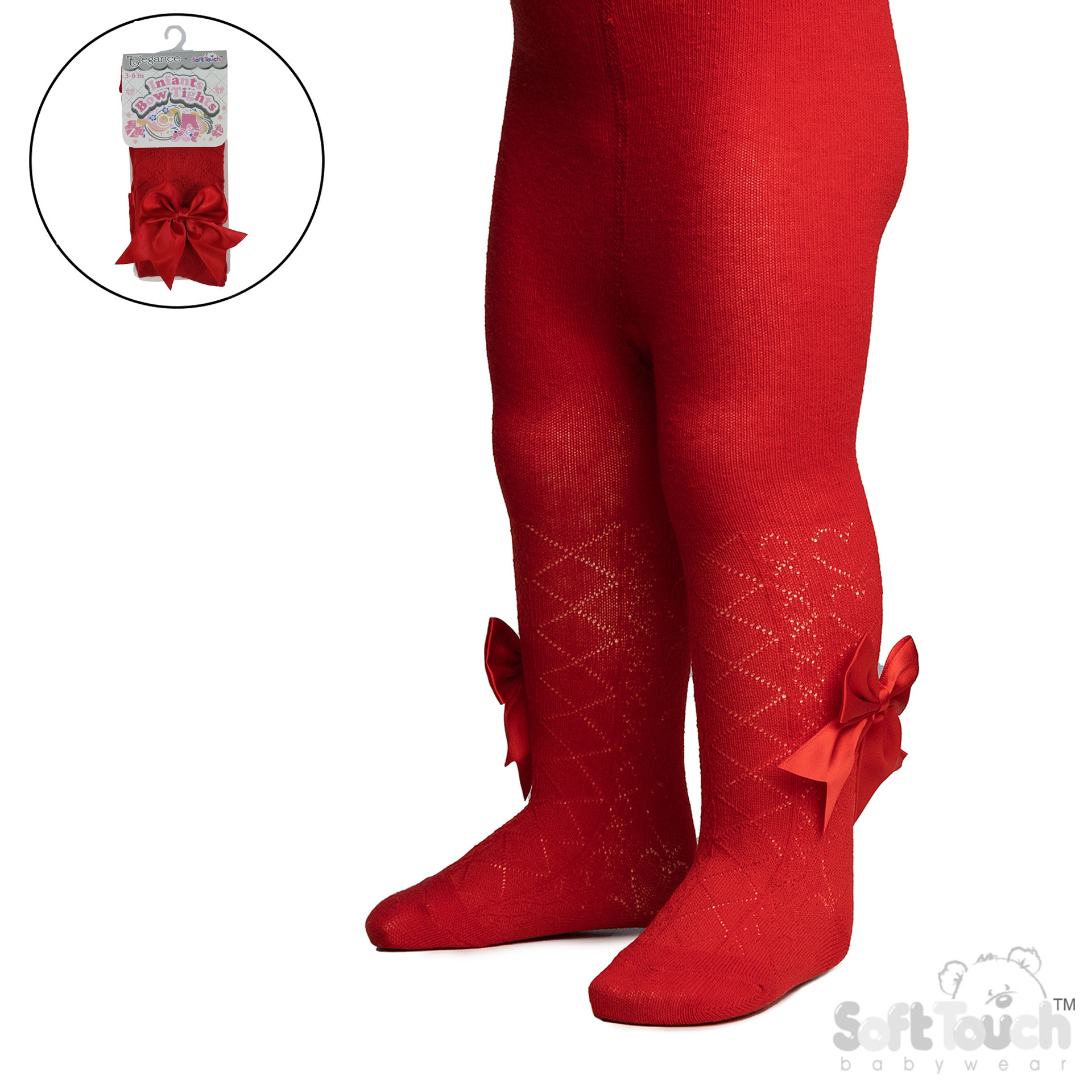 Red Hearts Tights W/Large Bow No. T122-R