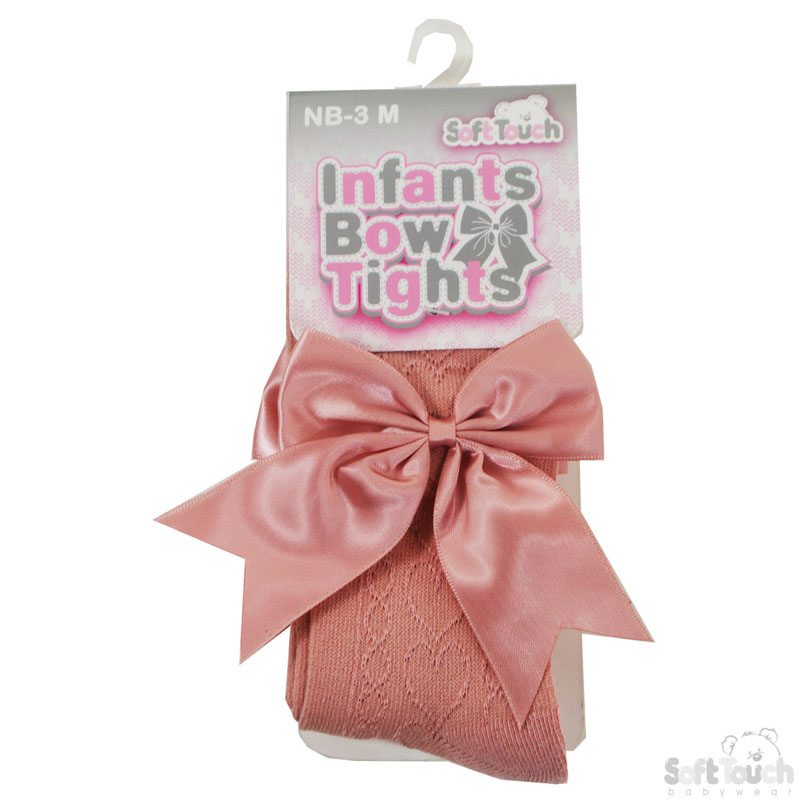 Rose Gold Heart Tights W/Large Bow No. T122-RO
