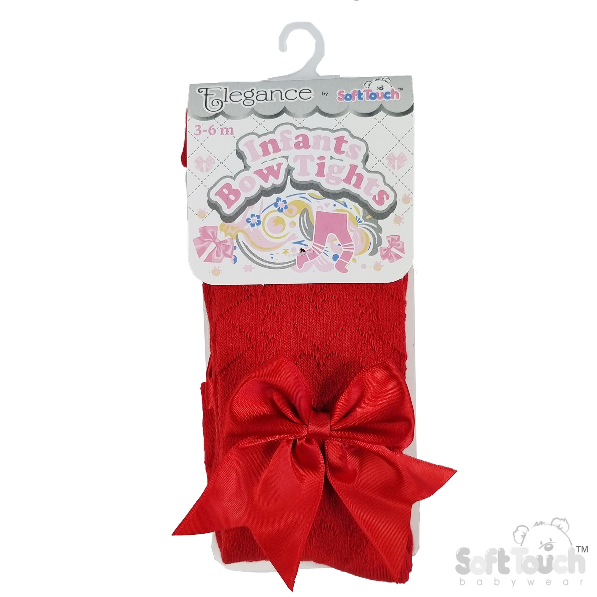 Red Hearts Tights W/Large Bow No. T122-R