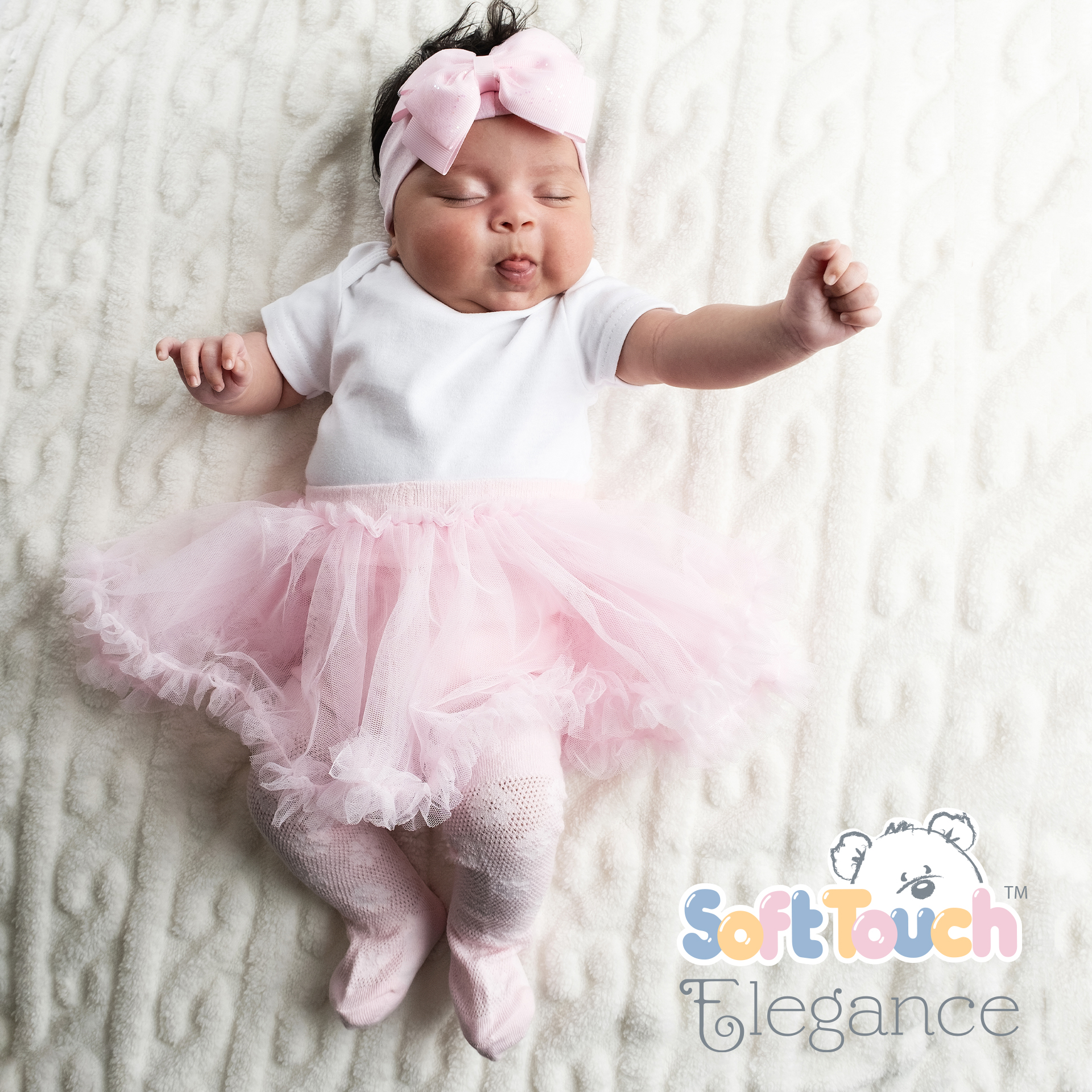 Pink Floral Tights w/Matching Organza Tutu Skirt No. T130-P