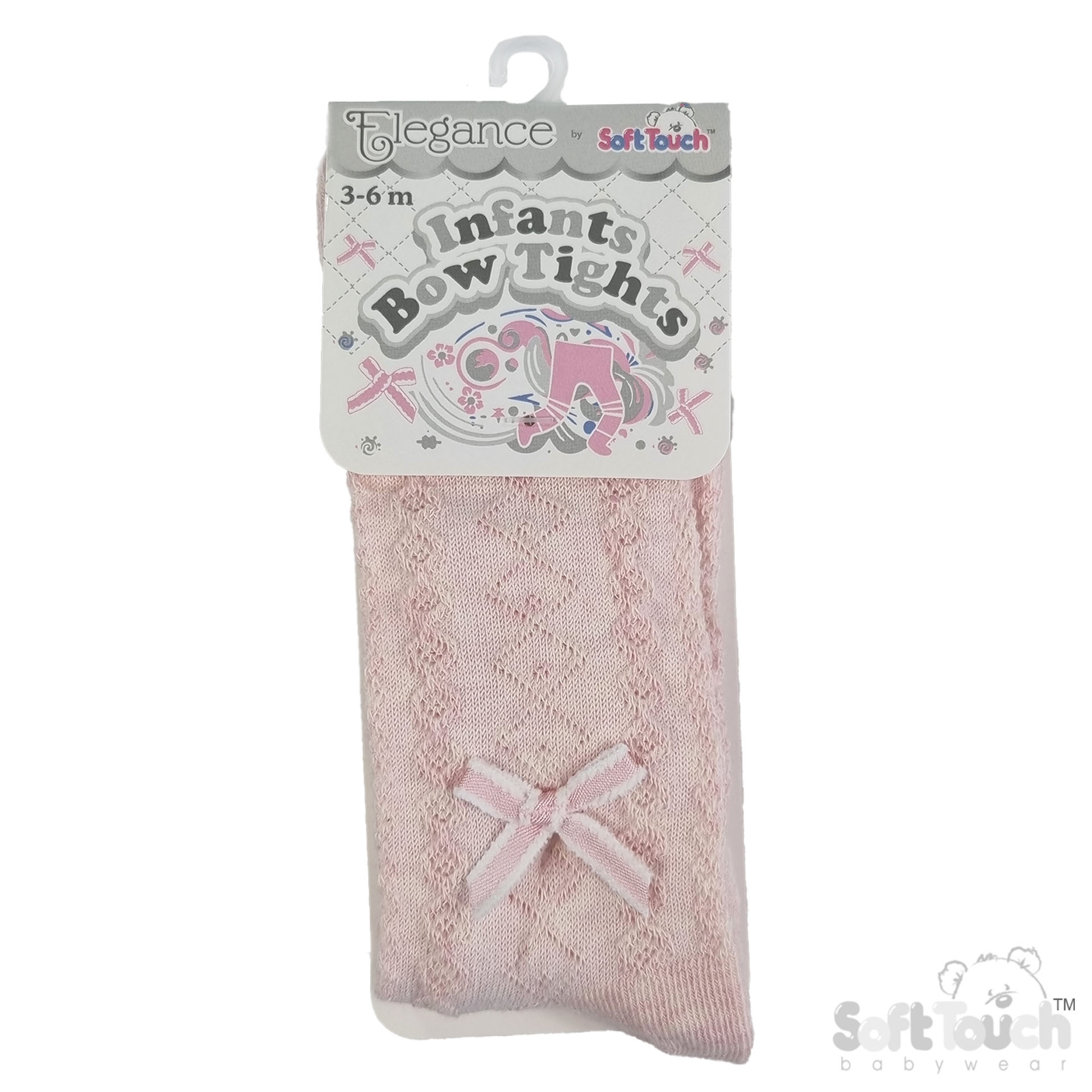Pink 'Elegance' Melange Tights w/ Bow : T132-P