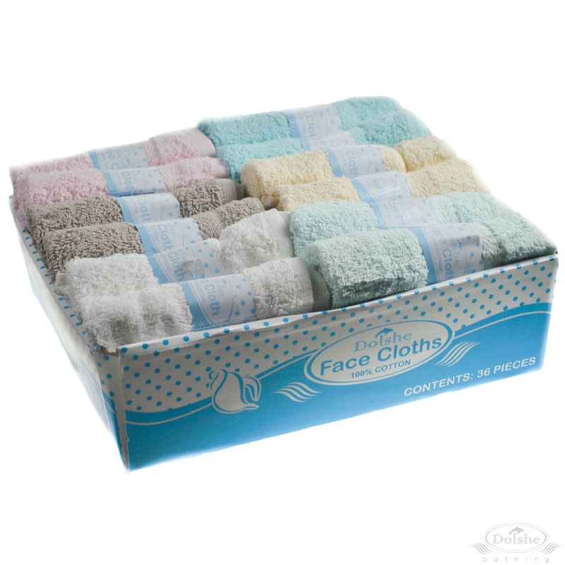 Plain Face Cloths/Display Box No. T200-DB