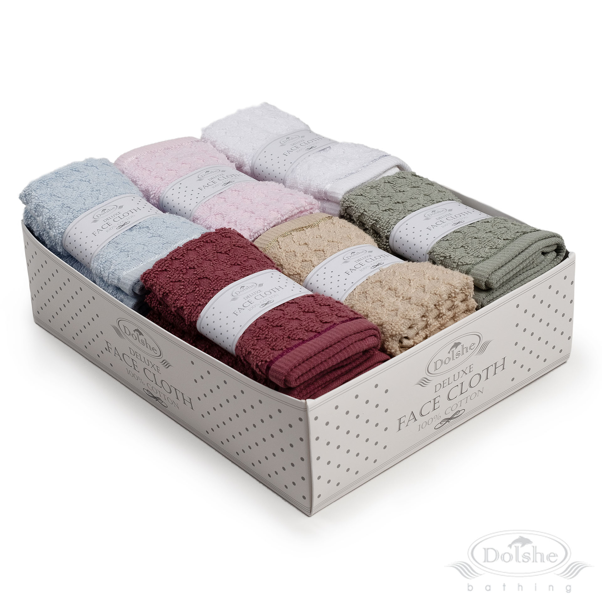 Zero Twist Checked Face Cloths (Display Box)  No.T300-DB