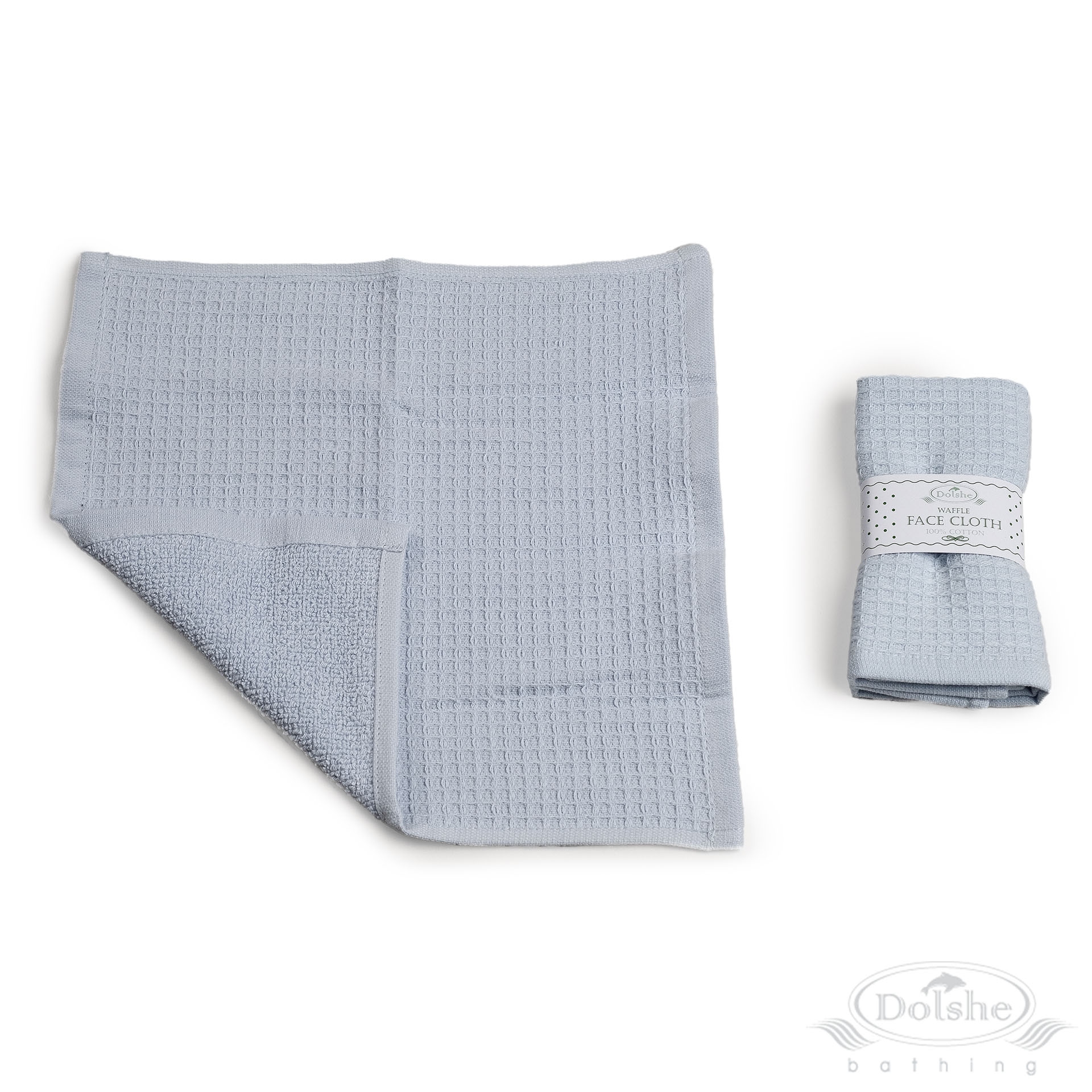 Blue Reversible Waffle/Terry Face Cloth No. T302-B