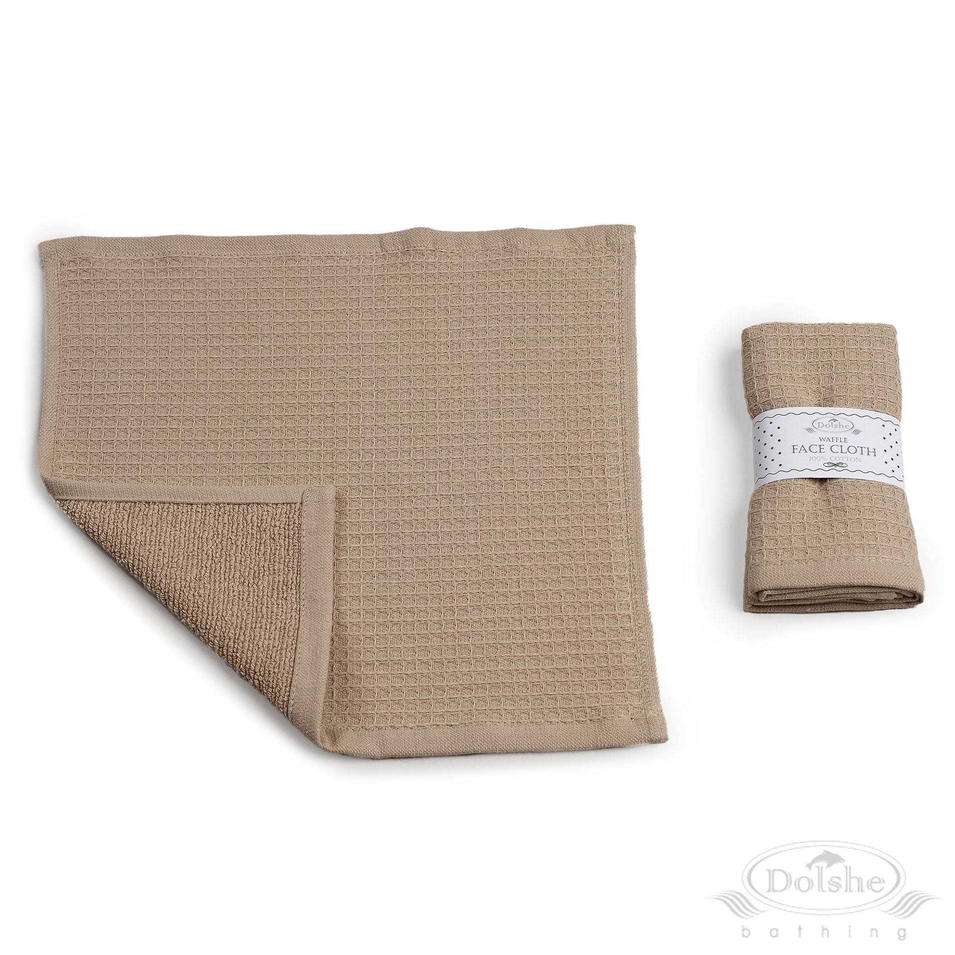 Coffee Reversible Waffle/Terry Face Cloth No. T302-COF