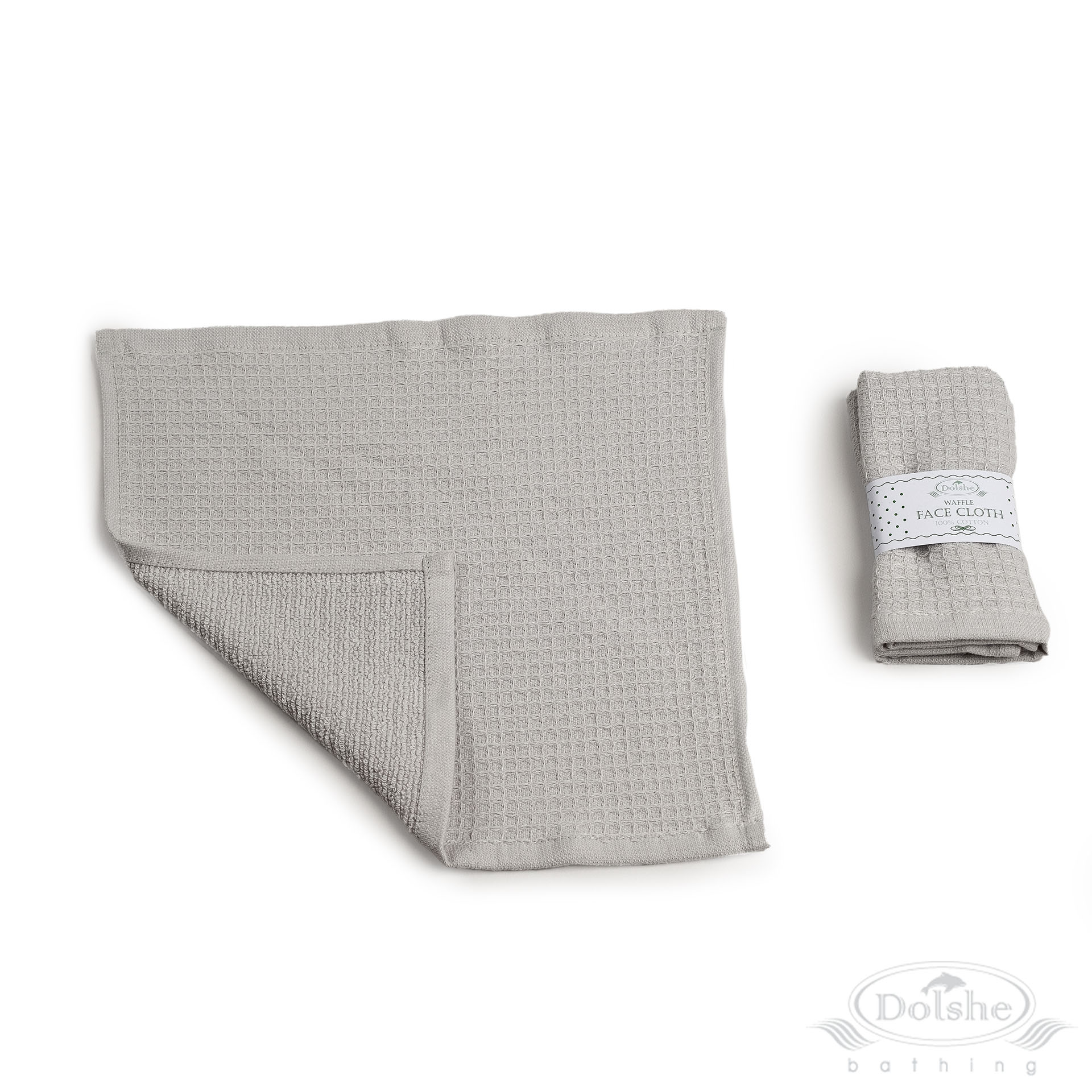 Grey Reversible Waffle/Terry Face Cloth No. T302-G