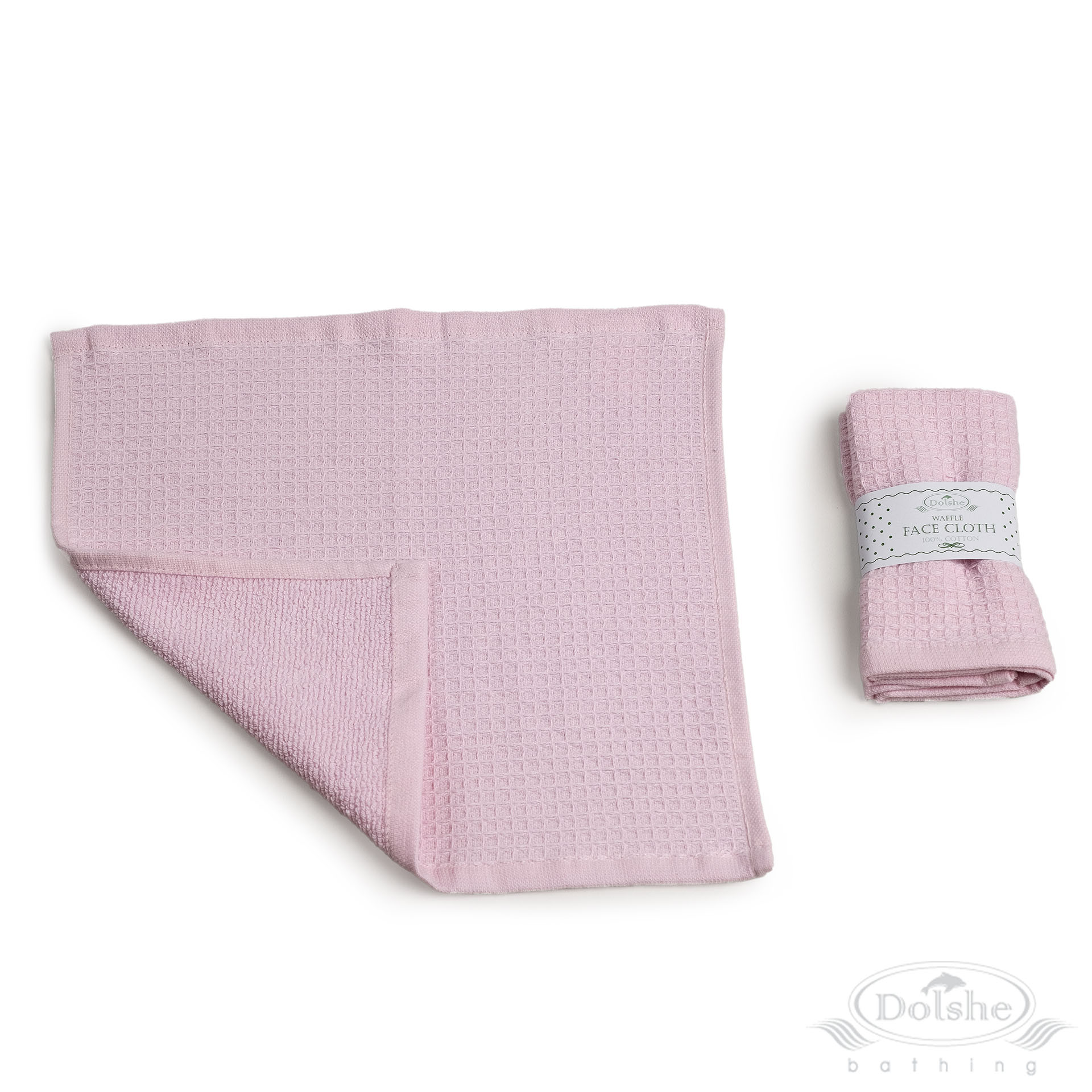 Pink Reversible Waffle/Terry Face Cloth No. T302-P