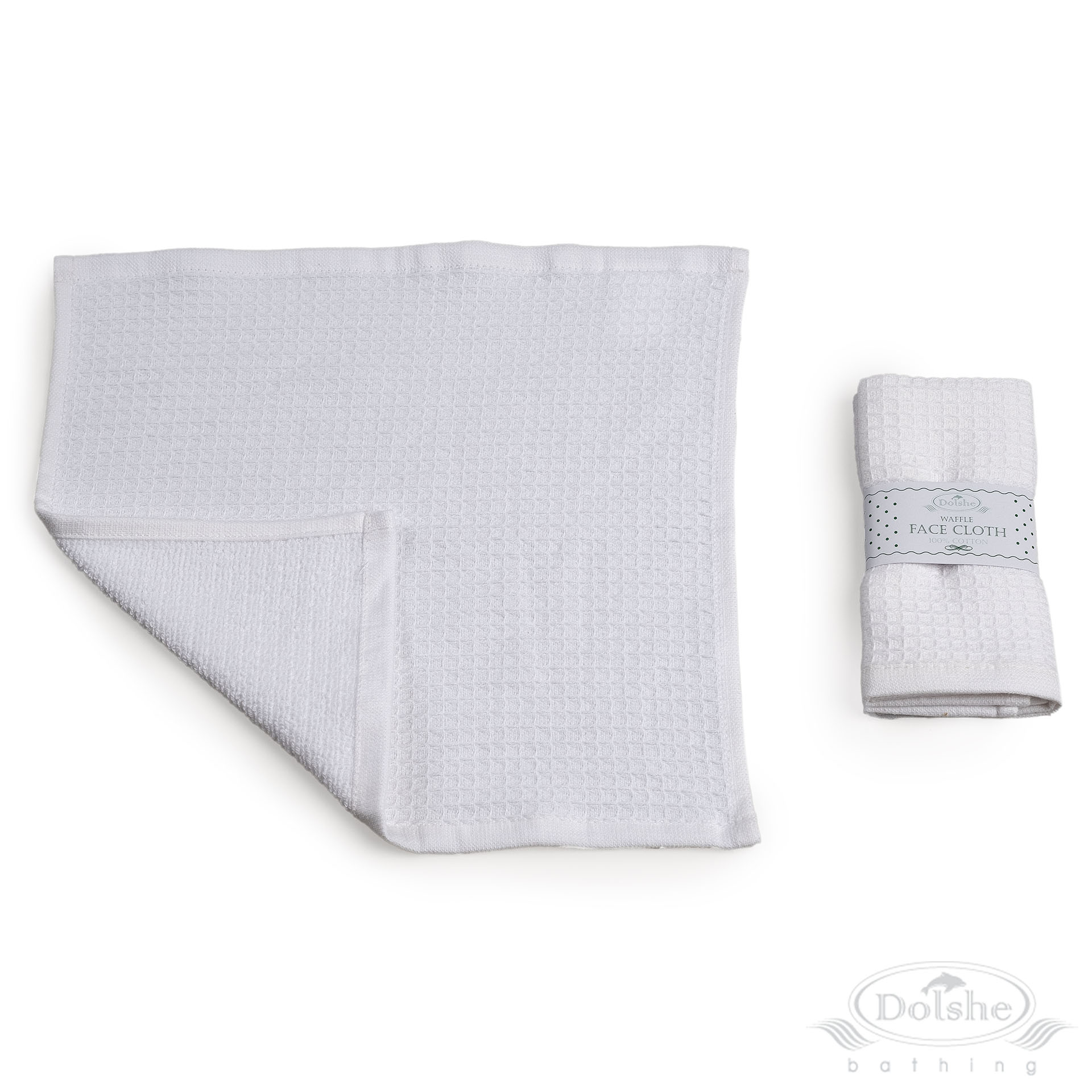 White Reversible Waffle/Terry Face Cloth No. T302-W