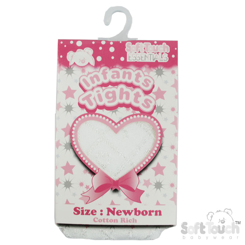 Girls Shiny Tights T31-White NB
