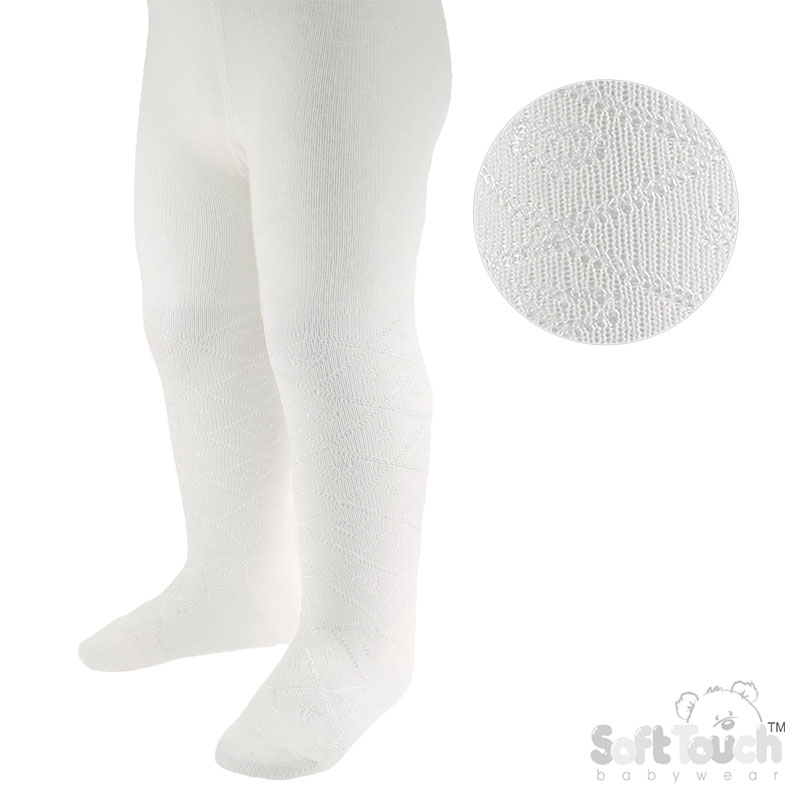Girls Shiny Tights T33-Cream-NB