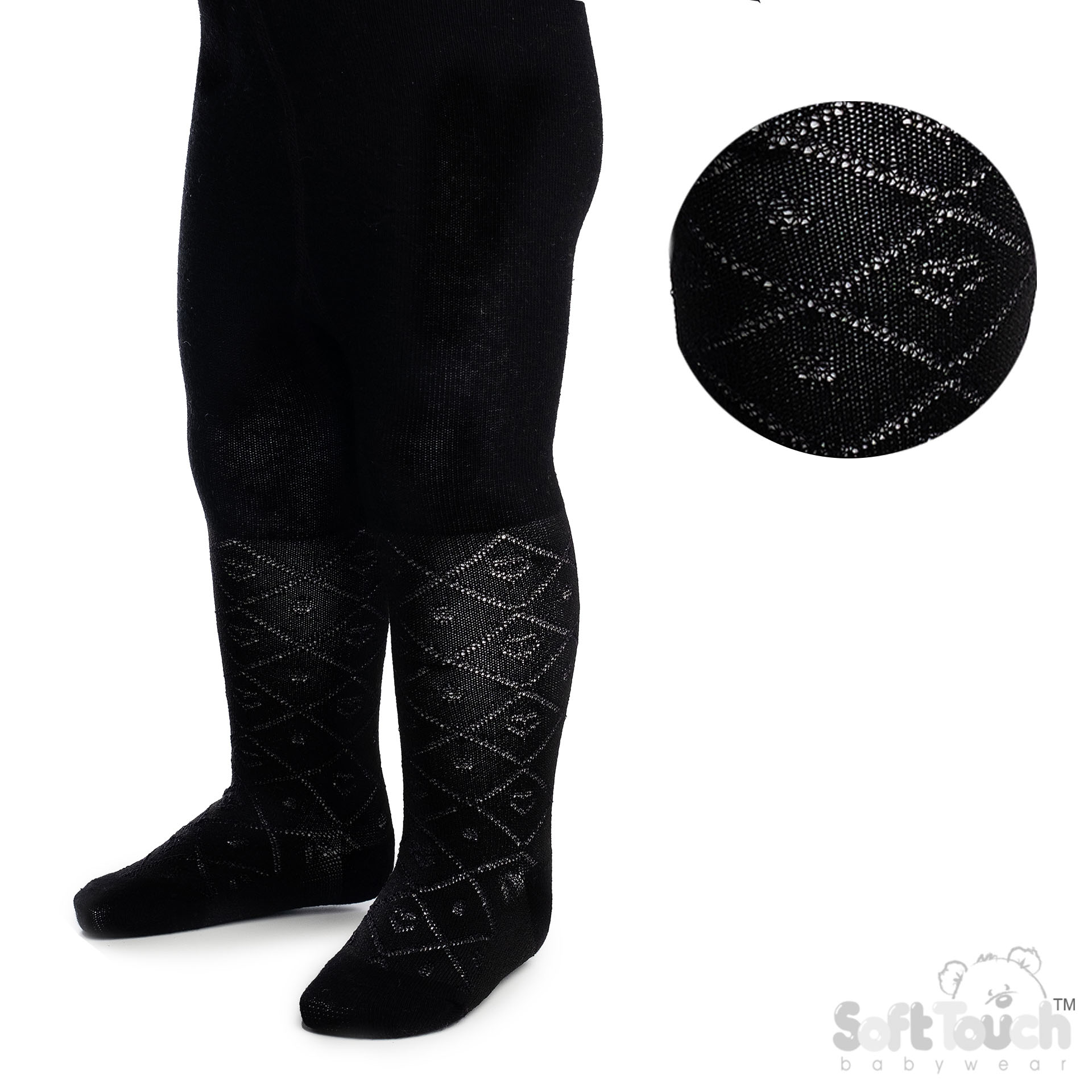Girls Shiny Tights T34-Black 0-3m