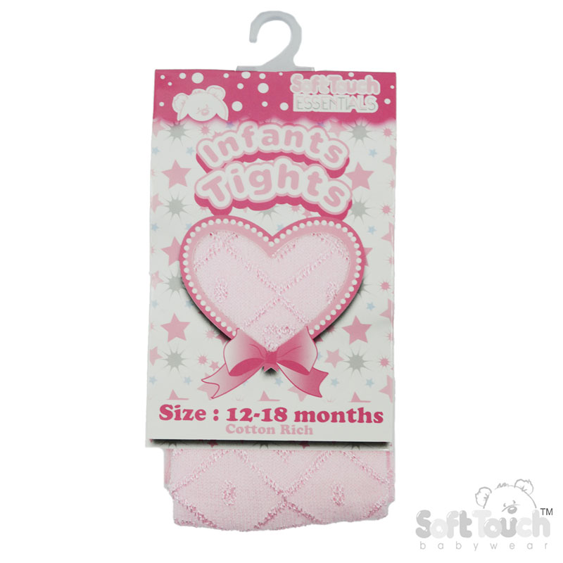 Girls Shiny Tights T35-Pink 12-18