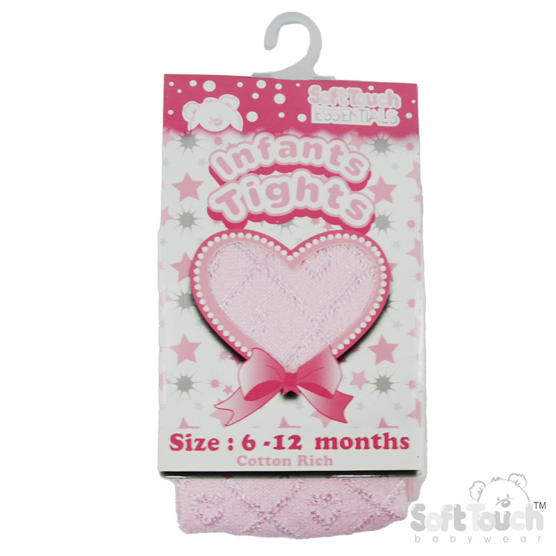 Girls Shiny Tights T35-Pink 6-12