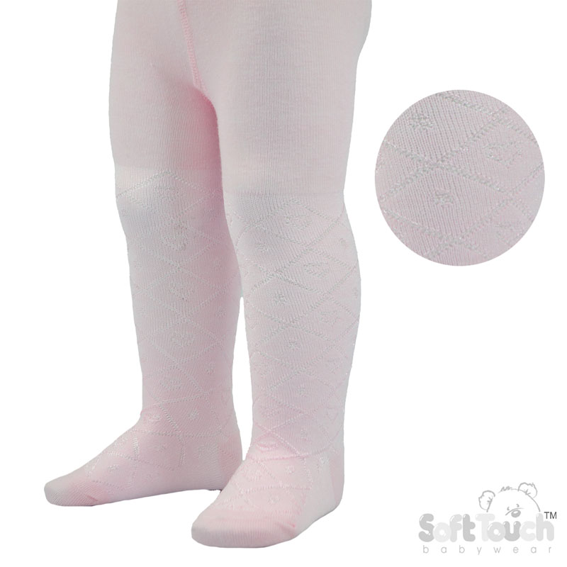 Girls Shiny Tights T35-Pink NB