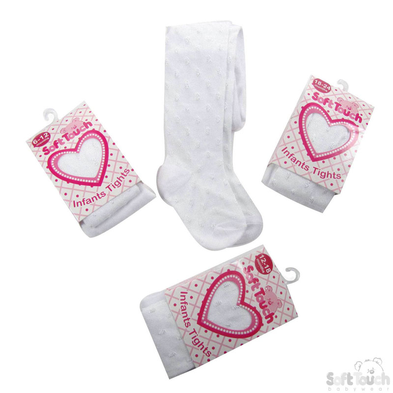 Infants Shiny Tights - White-Medium No. T38W